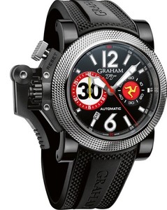 Graham Graham Chronofighter Oversize Tourist Trophy (SS/Black/ Rubber) 2OVUV.B33A.K52N