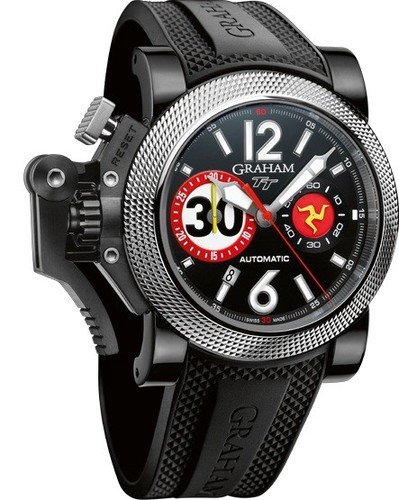 Graham Graham Chronofighter Oversize Tourist Trophy (SS/Black/ Rubber) 2OVUV.B33A.K52N