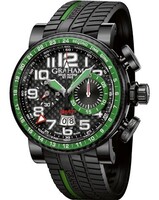 Graham Silverstone Stowe GMT Green (SS-PVD / Black / Black Rubber Strap) 2BLCB.B07A.K56N