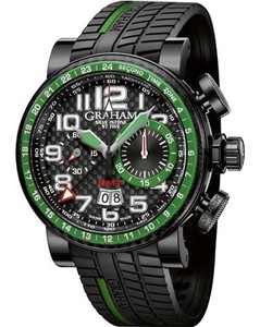 Graham Silverstone Stowe GMT Green (SS-PVD / Black / Black Rubber Strap) 2BLCB.B07A.K56N