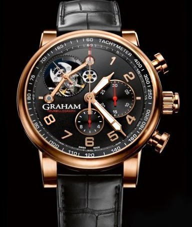 Graham Silverstone Tourbillograph (RG / Black / Leather Strap) 2TSAR.B04A
