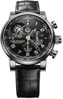 Graham Silverstone Tourbillograph (SS / Black / Leather Strap) 2TSAS.B02A