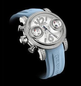 Graham Swordfish Blue Ice Left (SS-Diamonds / Silver / Blue Rubber) 2SWFS.W02A.K29B