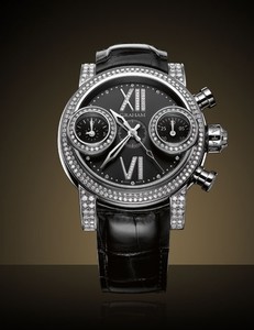 Graham Swordfish Diamonds Black (SS-Diamonds / Black-Diamonds / Leather Strap) 2SWFS.B38R