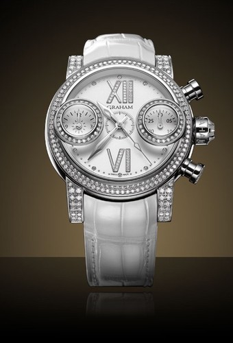 Graham Swordfish Diamonds White (SS-Diamonds / White-Diamonds / Leather Strap) 2SWFS.W16R