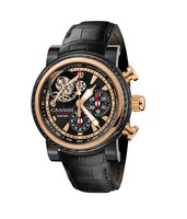 Graham Tourbillograph Silverstone Woodcote (SS-PVD-RG / Black / Leather Strap) 2TWAO.B01A
