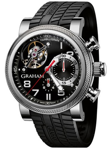 Graham Tourbillograph Trackmaster Chromium (SS / Black / Black Rubber Strap) 2TWTS.B05A.K47F