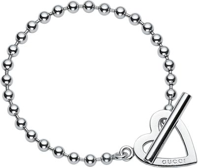 Браслет Gucci Silver Toggle Heart Bracelet YBA181447001