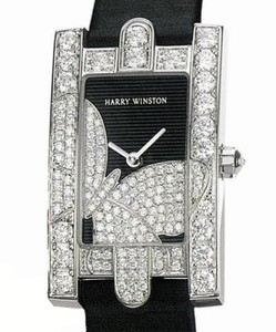 Harry Winston Avenue Classic ( WG-Diamonds / Black-Diamonds / Satin) 310 / LQWL.ADB / D3.1B
