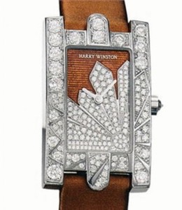 Harry Winston Avenue Classic ( WG-Diamonds / Brown-Diamonds / Satin) 310 / LQWL.GDS / D3.1S