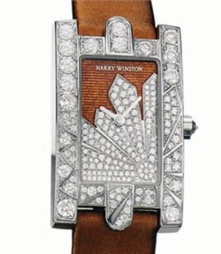 Harry Winston Avenue Classic ( WG-Diamonds / Brown-Diamonds / Satin) 310 / LQWL.GDS / D3.1S