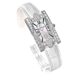 Harry Winston Avenue Classic ( WG-Diamonds / MOP / White Leather ) 310 / LQWL.MD / A12