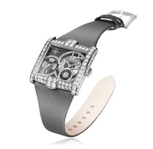 Harry Winston Avenue Squared A2 ( WG-Diamonds / Grey -Diamonds / Satin) 350 / LQTZWL.MKD2 / 00