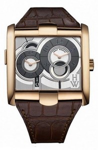 Harry Winston Avenue Squared A2 Automatic (RG / Silver / Strap) 350 / MATZRL.W1