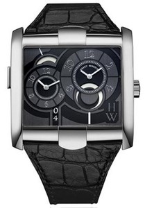 Harry Winston Avenue Squared A2 Automatic (WG / Grey / Strap) 350 / MATZWL.K