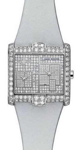 Harry Winston Avenue Squared A2 New York Dial Pave (WG-Diamonds / Pave / Strap) 350 / LQTZWL.D4 / 00