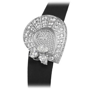Harry Winston Jewels That Tell Time Three Stone Cluster (Platinum Diamonds / Satin) 532 / LQPL.D / 01
