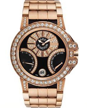 Harry Winston Ocean Biretro (RG / Black-Diamonds / RG) 400 / UABI36RRC.KD / D3.1