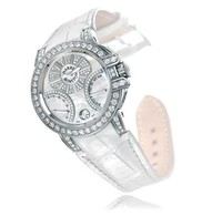 Harry Winston Ocean Biretro (WG / MOP-Diamonds / Croc Leather) 400 / UABI36WL.MD / D3.1