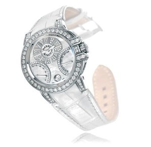 Harry Winston Ocean Biretro (WG / MOP-Diamonds / Croc Leather) 400 / UABI36WL.MD / D3.1