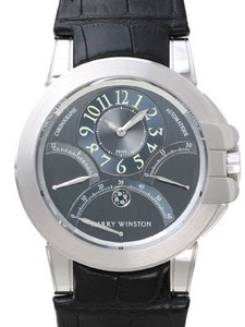 Harry Winston Ocean Chrono (WG / Anthracite / Black Leather Strap) 400 / MCRA44WL