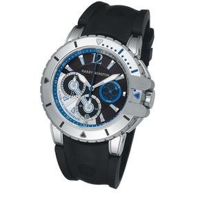 Harry Winston Ocean Diver Zalium (WG-Zalium / Blue-Black / Strap) 410 / MCA44WZBC.KB