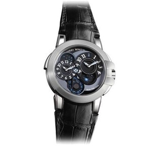 Harry Winston Ocean Dual Time (WG / Black / Croc Leather) 400 / MATZ44WL.K1