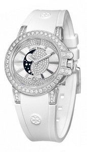 Harry Winston Ocean Lady Moon Phase (WG-Diamonds / WG-MOP-Diamonds / Croc Leather) 400 / UQMP36WC.MDO / D3.1