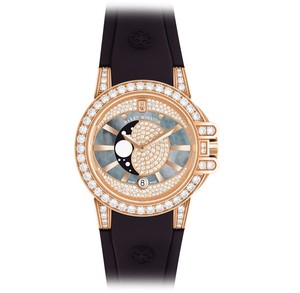 Harry Winston Ocean Lady Moonphase (RG-Diamonds / MOP-Diamonds / Strap) 400 / UQMP36RC.MKD0 / D3.1