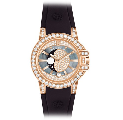 Harry Winston Ocean Lady Moonphase (RG-Diamonds / MOP-Diamonds / Strap) 400 / UQMP36RC.MKD0 / D3.1