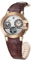 Harry Winston Ocean Tourbillon GMT Traveler (RG / Silver / Croc Leather) 400 / MATTZ45RL.WA