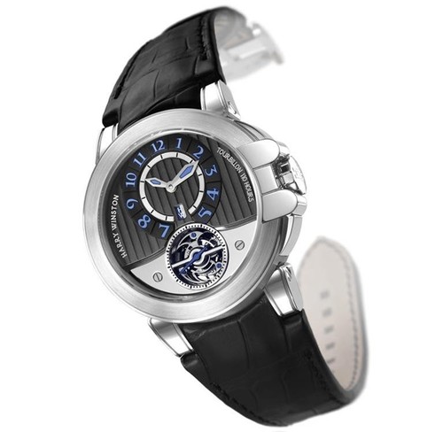 Harry Winston Ocean Tourbillon (WG / Grey / Alligator Leather) 400 / MAT44WL.NA
