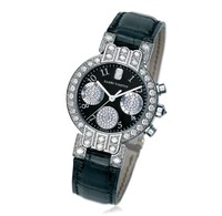 Harry Winston Premier Excenter Chronograph Ladies (WG-Diamonds / Black-Diamonds / Leather) 200 / UCQ32WL.KD / D3.1