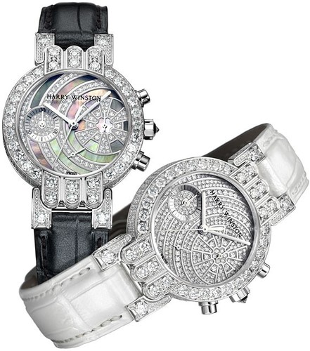 Harry Winston Premier Excenter Guggenheim Ladies (WG-Diamonds / MOP-Diamonds / Leather) 200 / UCQ32WL.MKD03 / 00