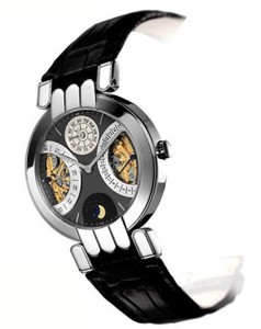 Harry Winston Premier Excenter Perpetual Calendar (Platinum / Black / Leather) 200 / MAPC41PL.KC