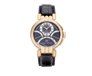 Harry Winston Premier Excenter Timezone (RG / Black / Leather) 200 / MCRA39RL.A