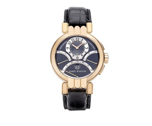 Harry Winston Premier Excenter Timezone (RG / Black / Leather) 200 / MCRA39RL.A