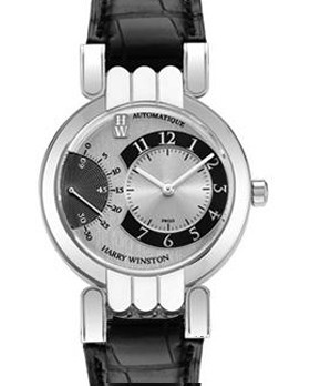 Harry Winston Premier Excenter (WG / Silver / Leather) 200 / MASR37WL.W