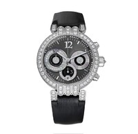 Harry Winston Premier Large Chronograph (WG-Diamonds / Anthracite / Strap) 200 / UCA39WL.KD / 01