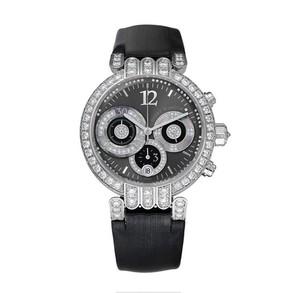 Harry Winston Premier Large Chronograph (WG-Diamonds / Anthracite / Strap) 200 / UCA39WL.KD / 01