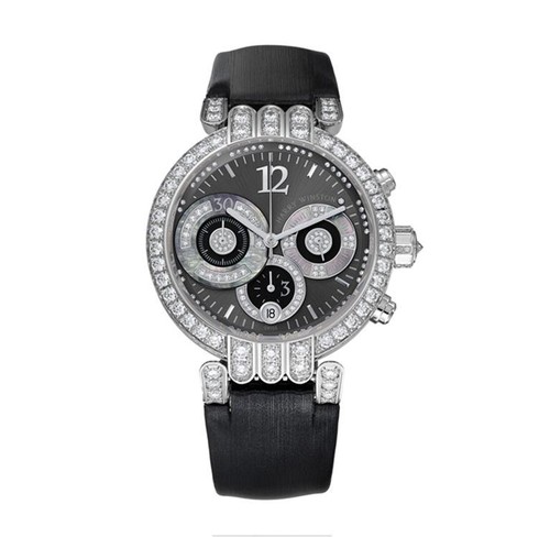 Harry Winston Premier Large Chronograph (WG-Diamonds / Anthracite / Strap) 200 / UCA39WL.KD / 01