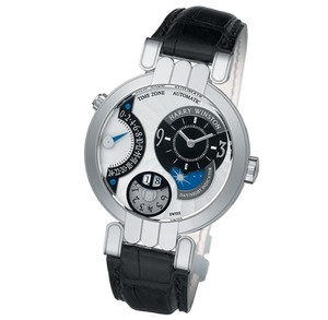 Harry Winston Premier Timezone (WG / White / Leather Strap) 200 / MATZ41WL.A