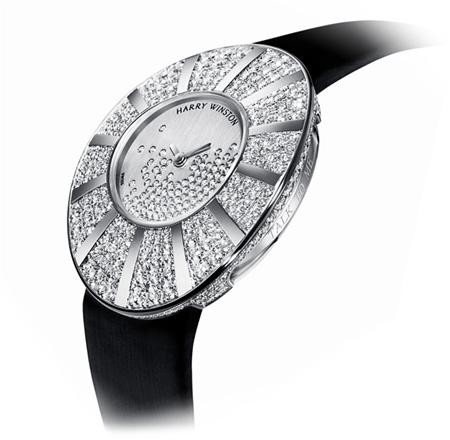 Harry Winston Talk To Me Harry Winston Snowflake (WG-Diamond / Silver-Diamonds / Satin Strap) 811 / LQWL.WD / D02
