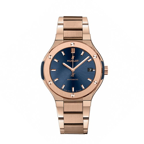Hublot Classic Fusion King Gold Blue Bracelet 568.OX.7180.OX