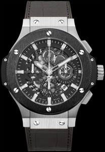 Hublot Aero Bang Steel Ceramic (SS / Black / Black Rubber Gummy Alligator Strap) 311.SM.1170.GR