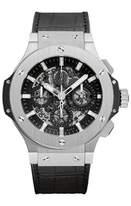 Hublot Aero Bang Steel (SS / Black / Black Rubber Gummy Alligator Strap) 311.SX.1170.GR