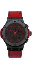 Hublot All Black Red 44 (Black Ceramic / Black-Red / Black Rubber and Red Gummy Alligator Strap) 301.CI.1130.GR.ABR10