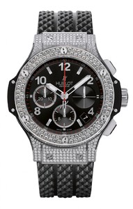 Hublot Big Bang 41mm Steel Pave (SS-Diamonds / Black / Strap) 342.SX.130.RX.174