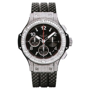Hublot Big Bang 41mm Steel Pave (SS-Diamonds / Black / Strap) 342.SW.130.RX.094