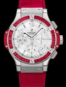 Hublot Big Bang 41mm Steel Tutti Frutti Red (SS-WG-Red Spinelle Baguettes / White MOP / Red Rubber-Alligator Strap) 341.SR.6010.LR.1913